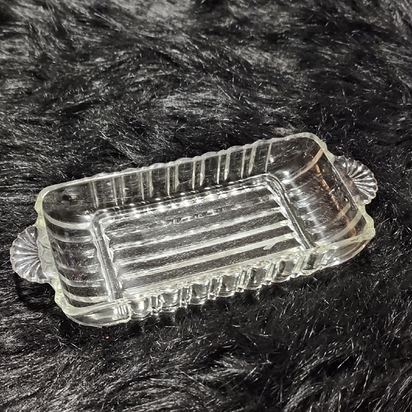 Clear Glass Rectangular Dish with Handles. Vintage. - Picture 1 of 5